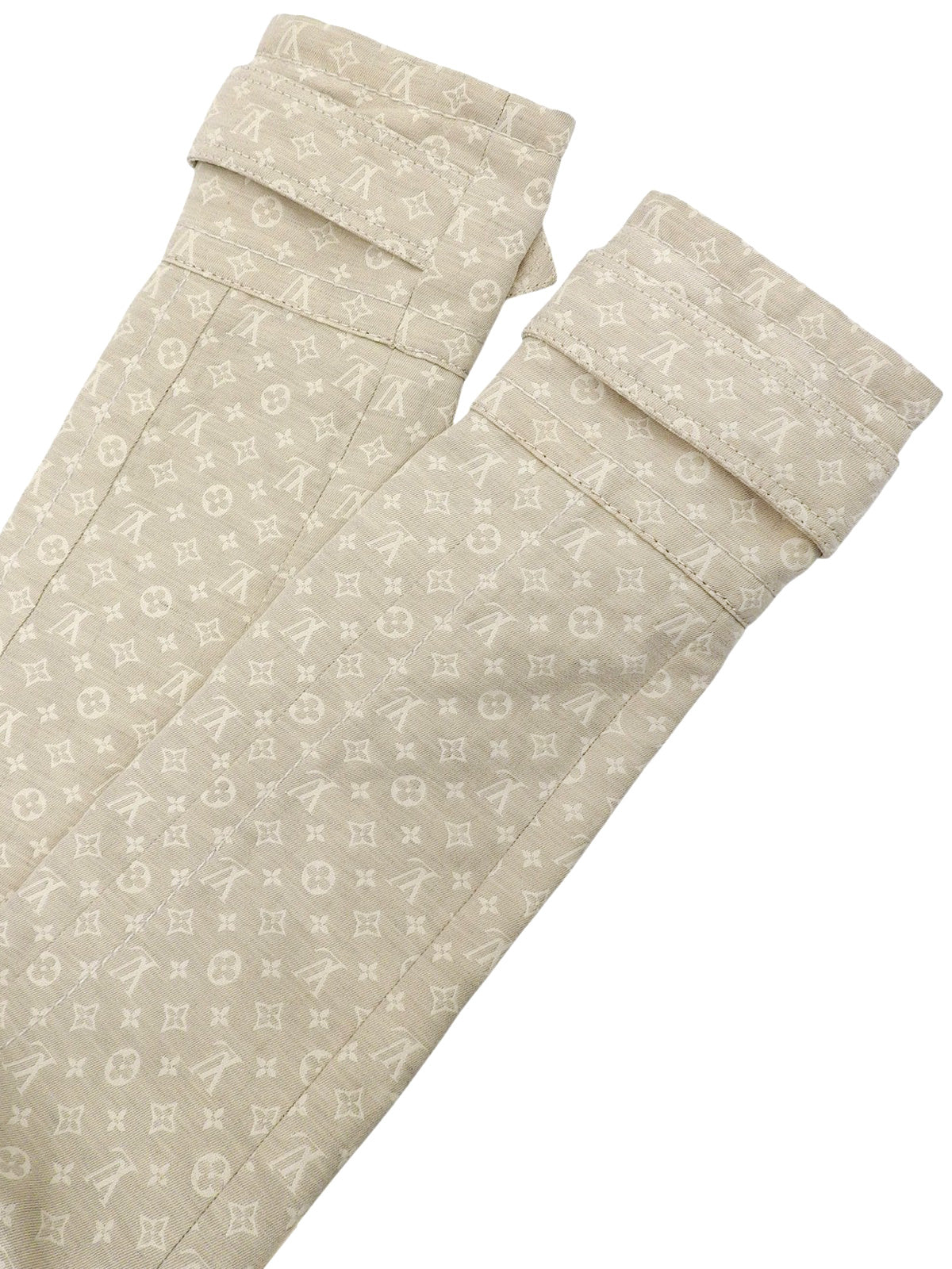 Monogram Pattern Logo Button Trench Coat in Ivory