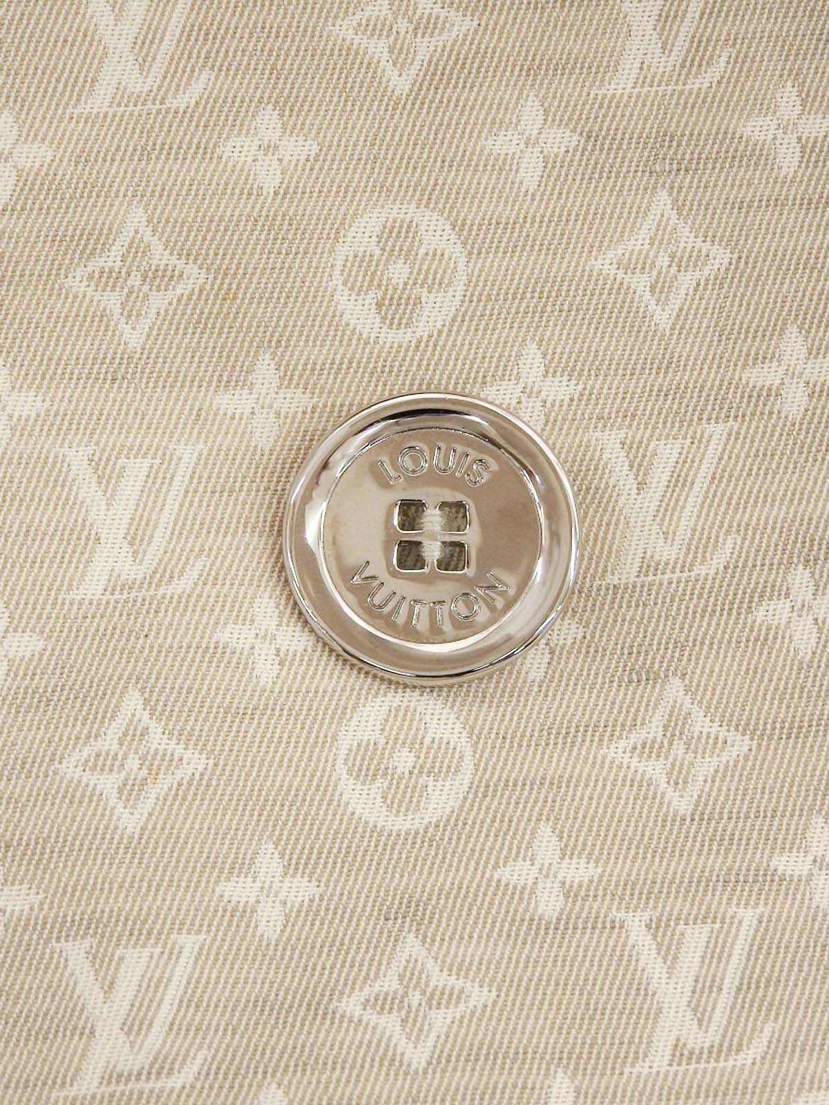 Monogram Pattern Logo Button Trench Coat in Ivory