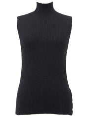 灰色针织无袖上衣