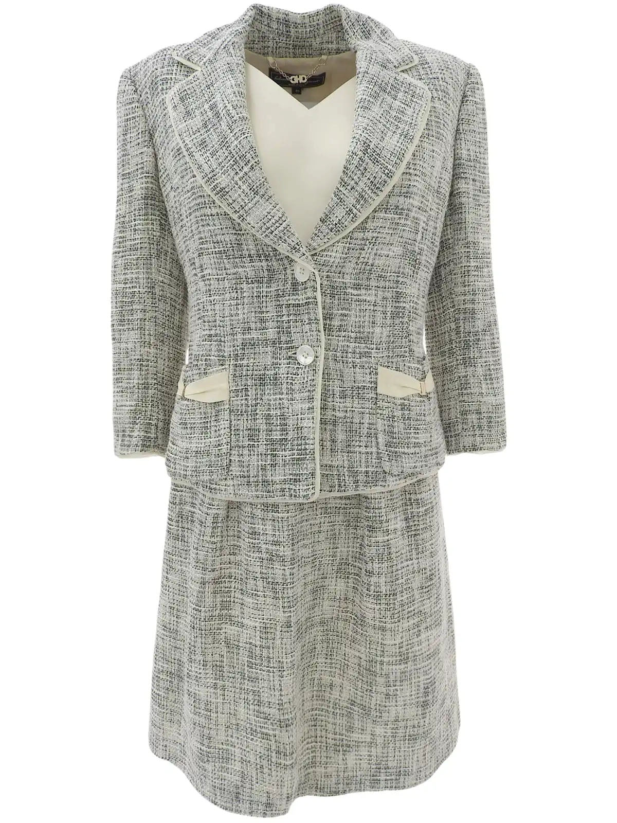 Tweed Vara Plate Set in White/Black