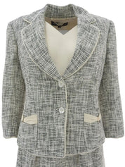 Tweed Vara Plate Set in White/Black