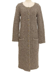 CCマークボタンウールロングコート アイボリー/マルチ