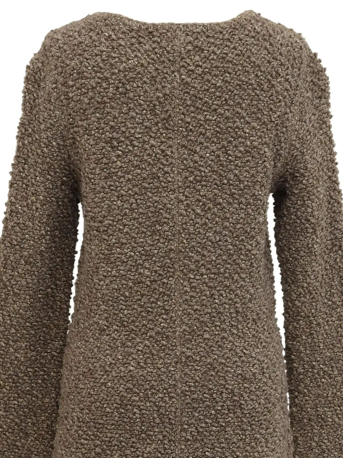 CC Mark Button Wool Long Coat, Ivory/Multi