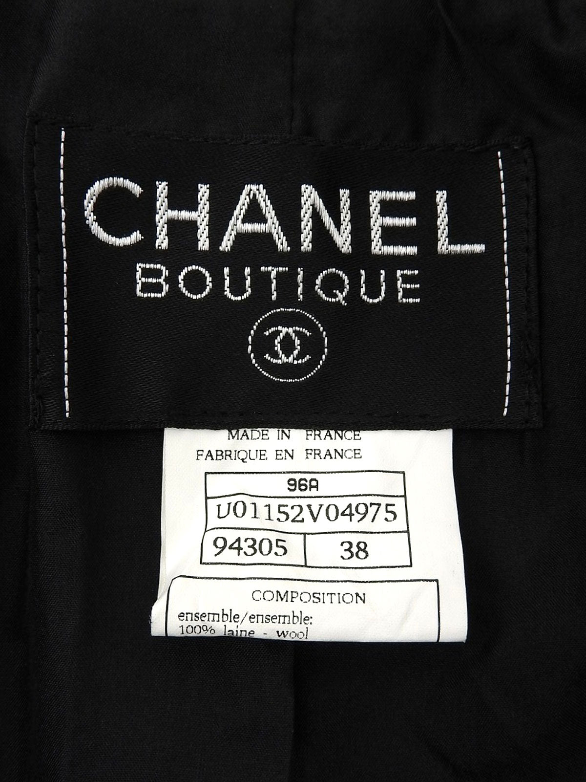 1996年製 ウールCCマークボタンジャケット ブラック