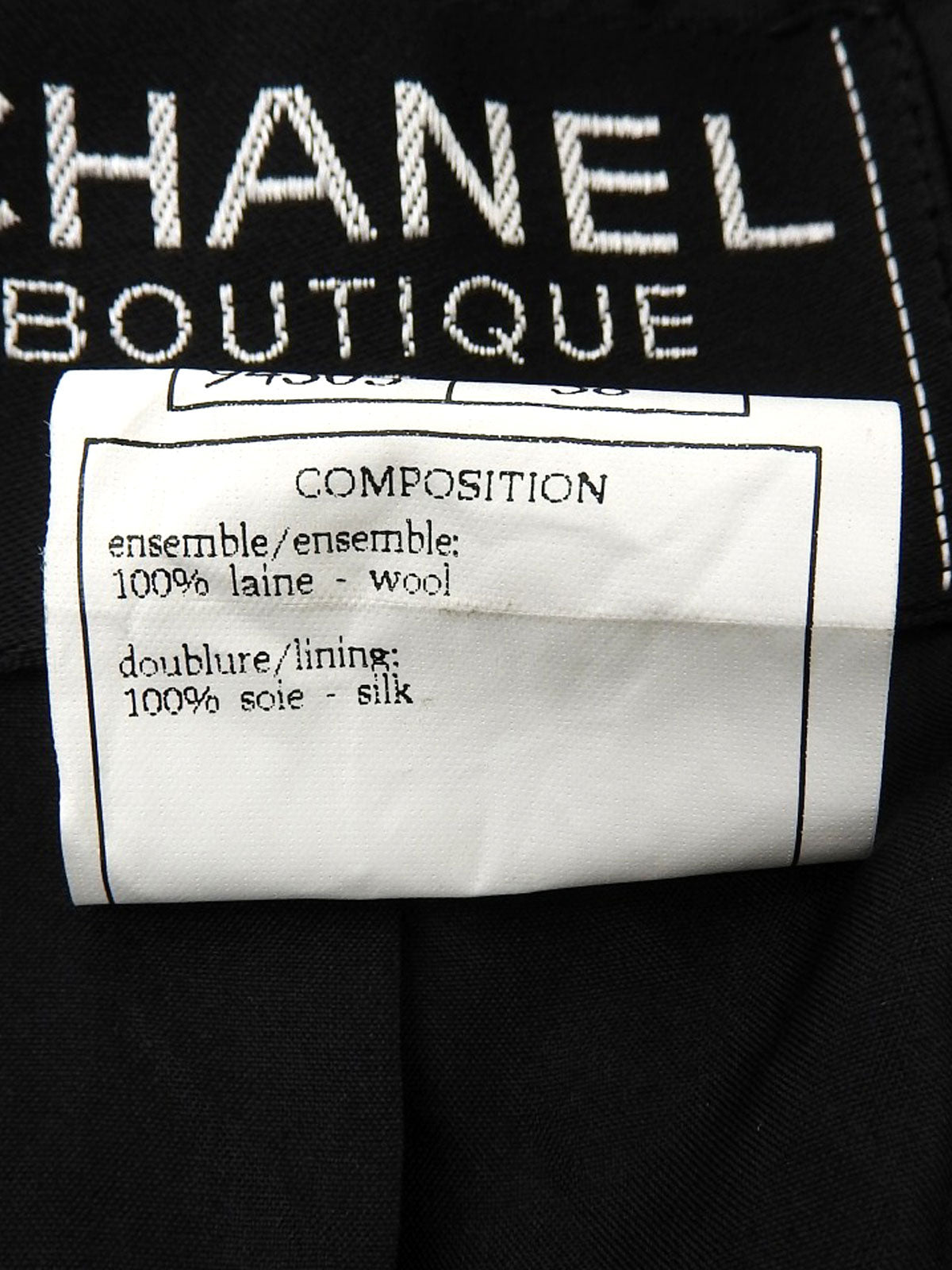 1996年製 ウールCCマークボタンジャケット ブラック