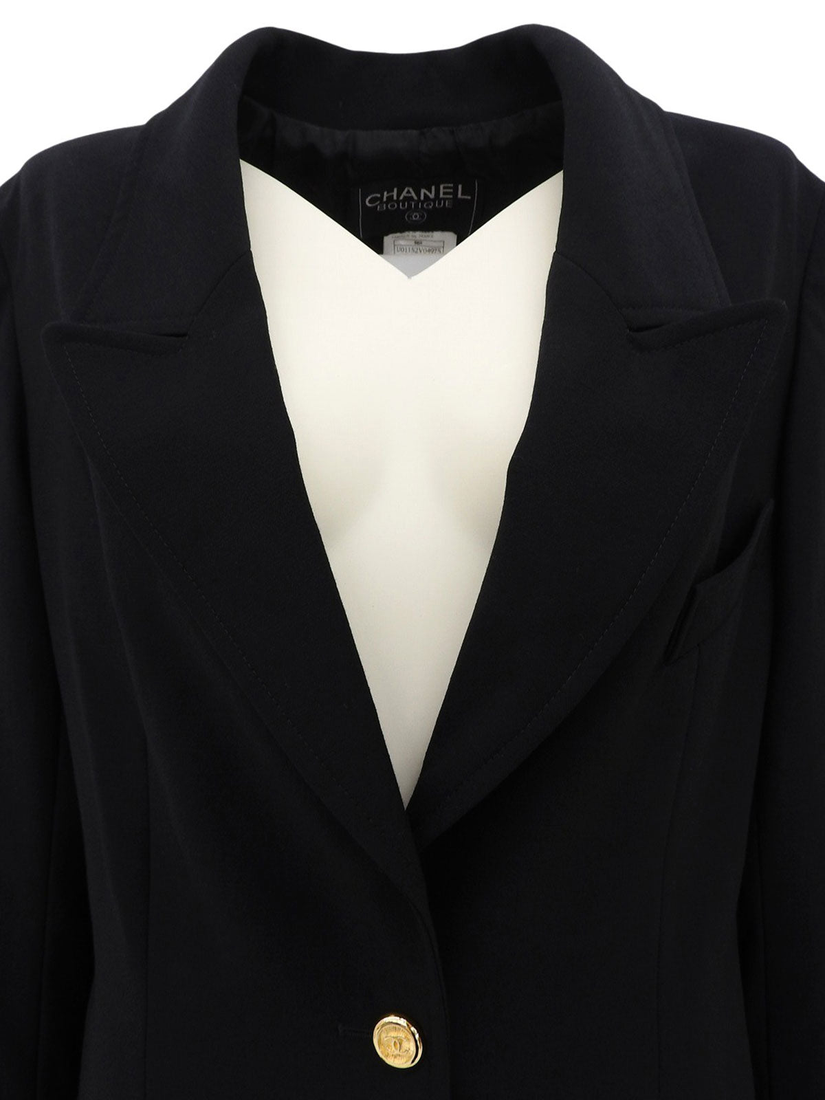 1996年製 ウールCCマークボタンジャケット ブラック