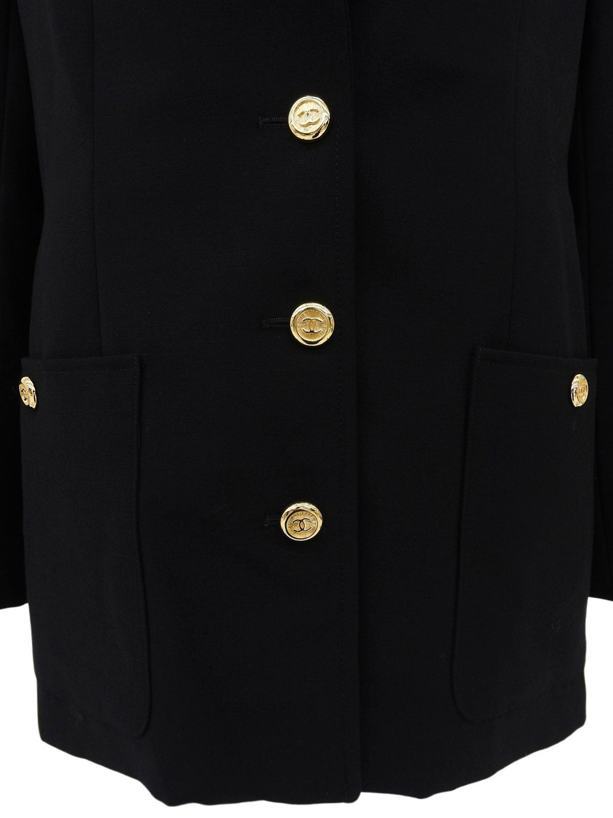 1996 Wool CC Mark Button Jacket Black