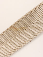 Macadam Pattern Logo Plate Shoulder Bag Beige