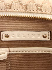 Macadam Pattern Logo Plate Shoulder Bag Beige