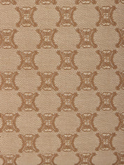 Macadam Pattern Logo Plate Shoulder Bag Beige