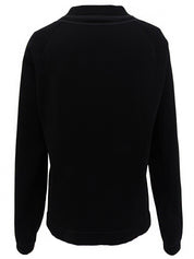 Ribbon Logo Charm Zip-Up Sweatshirt in Black