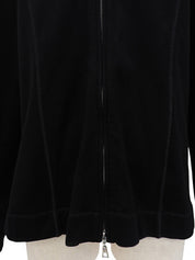 Ribbon Logo Charm Zip-Up Sweatshirt in Black