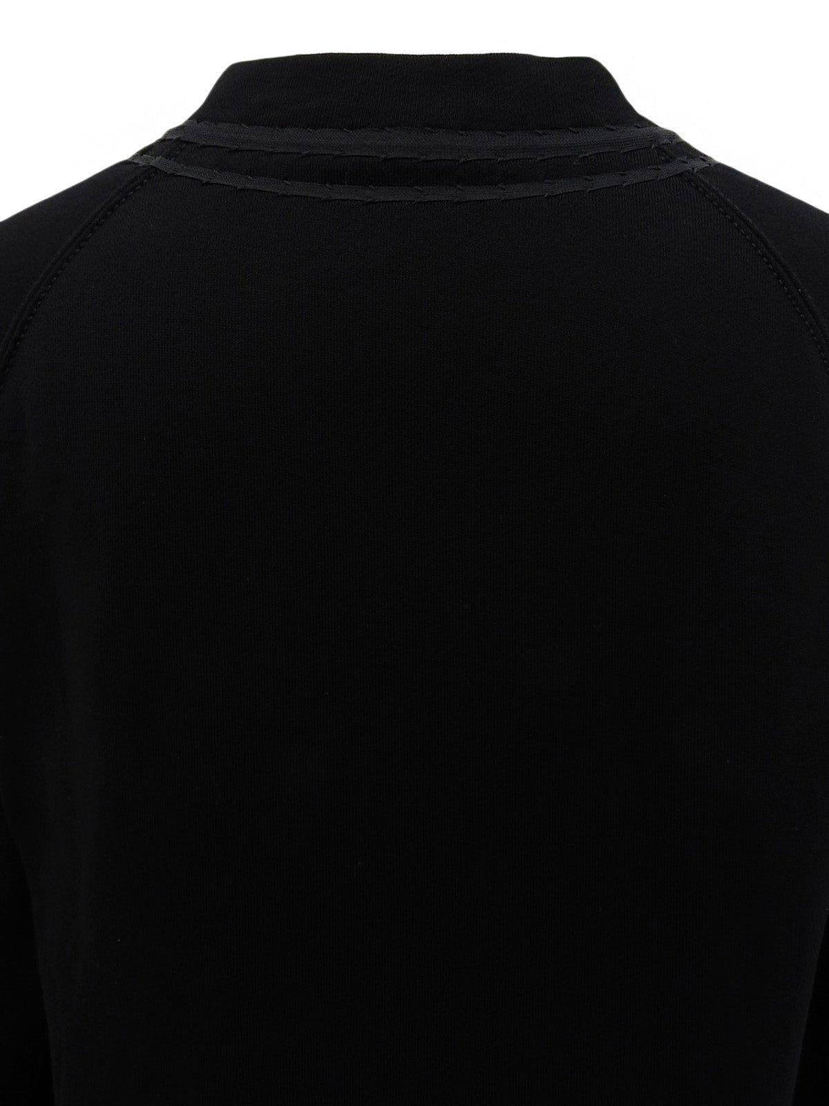 黑色丝带标志吊坠拉链卫衣