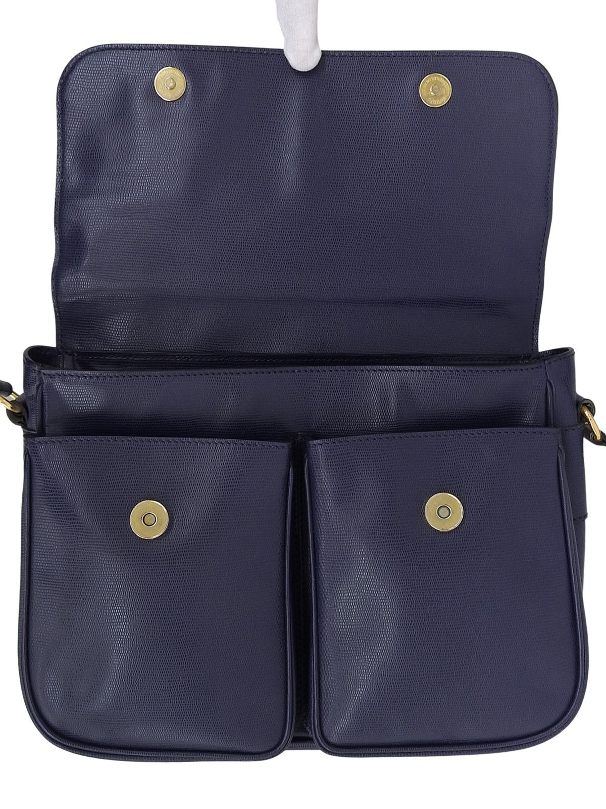 サークルロゴエンボスショルダーバッグ ブルー