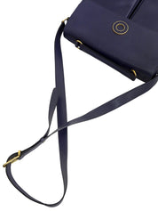 Circle Logo Embossed Shoulder Bag Blue