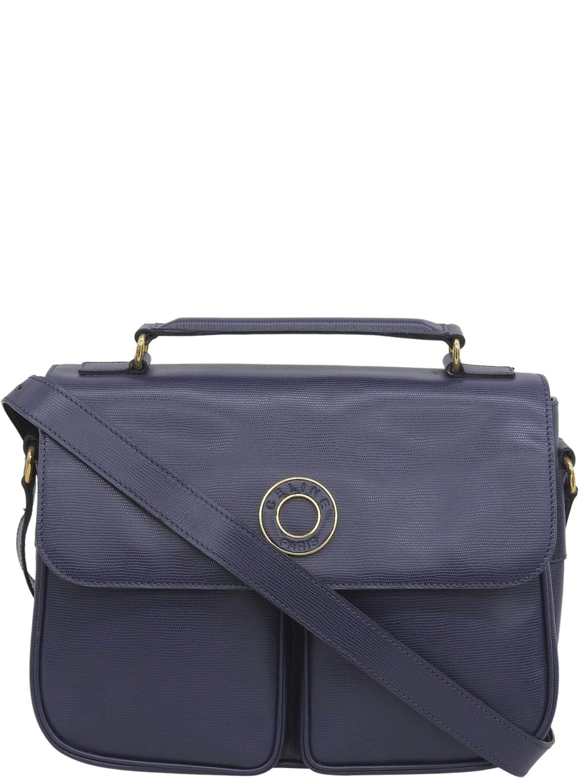 サークルロゴエンボスショルダーバッグ ブルー