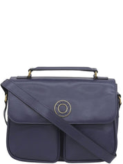 サークルロゴエンボスショルダーバッグ ブルー