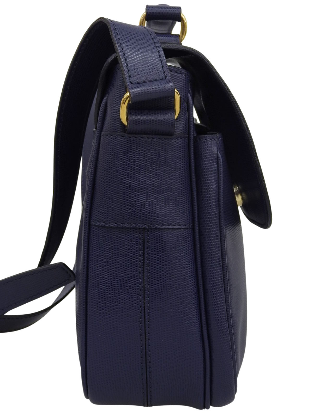 サークルロゴエンボスショルダーバッグ ブルー