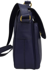 Circle Logo Embossed Shoulder Bag Blue