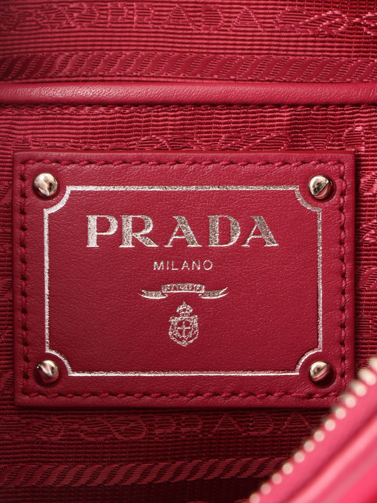 Pink nylon logo plate one-shoulder bag