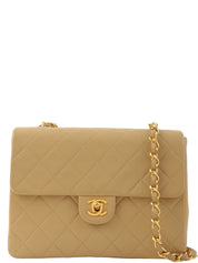 1990年頃製　スクエアクラシックフラップチェーンバッグ　ベージュ