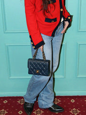 1995年頃製 クラシックフラップチェーンバッグミニ ネイビー