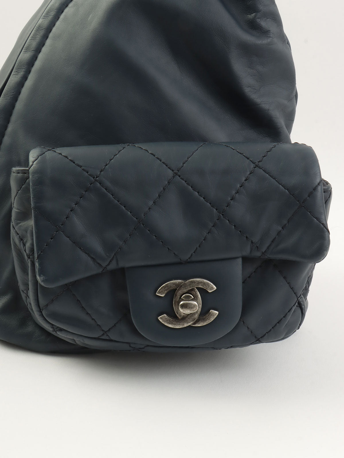 2013 Matelasse Stitch CC Turnlock Backpack, Navy