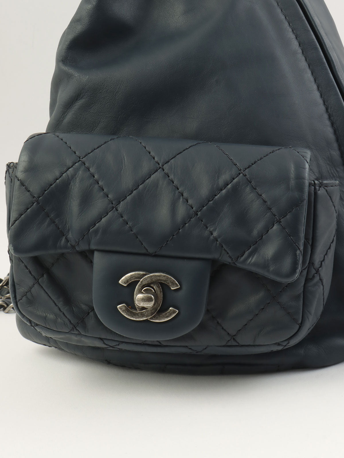 2013 Matelasse Stitch CC Turnlock Backpack, Navy