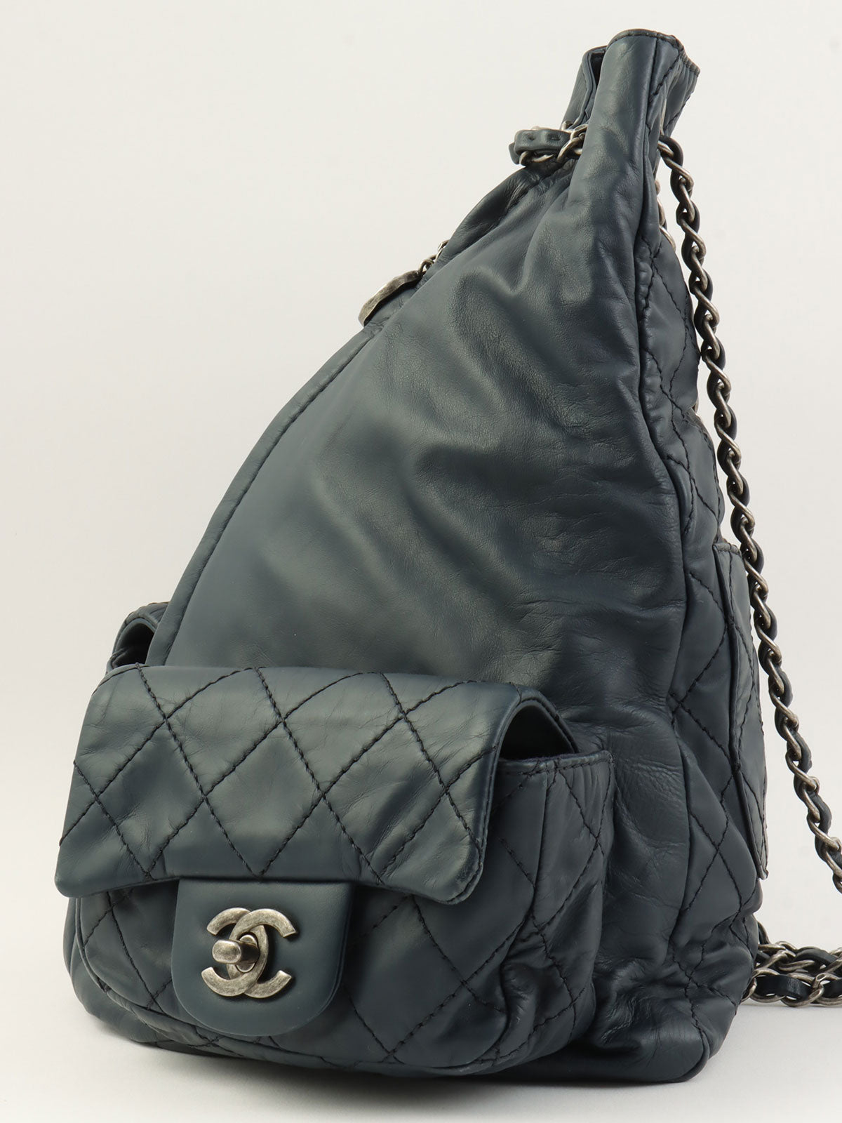 2013 Matelasse Stitch CC Turnlock Backpack, Navy
