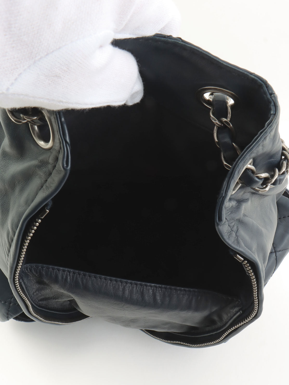 2013 Matelasse Stitch CC Turnlock Backpack, Navy