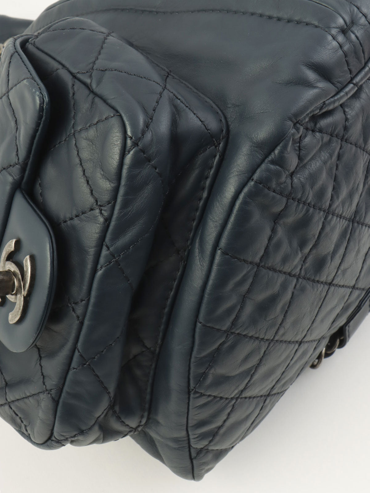 2013 Matelasse Stitch CC Turnlock Backpack, Navy