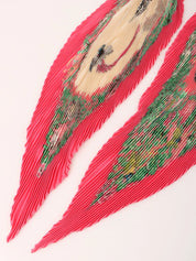 Jungle Love Pattern Pleated Scarf Pink/Multi