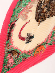 Jungle Love Pattern Pleated Scarf Pink/Multi