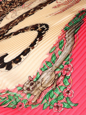 Jungle Love Pattern Pleated Scarf Pink/Multi