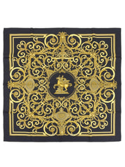 Carré 90 Les Tuileries Pattern Scarf Black/Gold