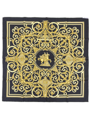 Carré 90 Les Tuileries Pattern Scarf Black/Gold