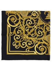 Carré 90 Les Tuileries Pattern Scarf Black/Gold