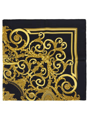 Carré 90 Les Tuileries Pattern Scarf Black/Gold
