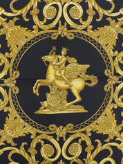 Carré 90 Les Tuileries Pattern Scarf Black/Gold