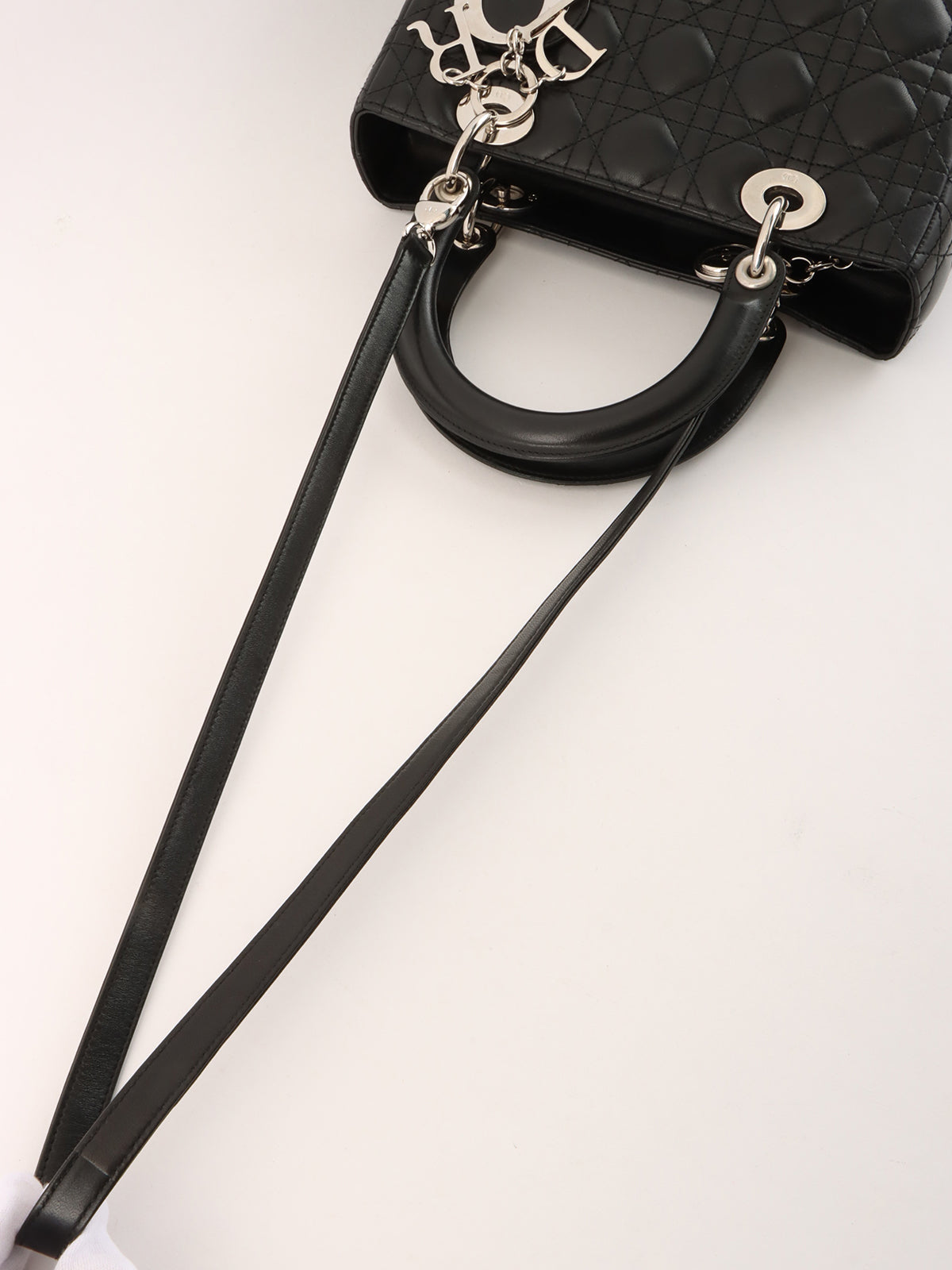 Lady Dior Cannage Stitch 2-Way Bag M Black