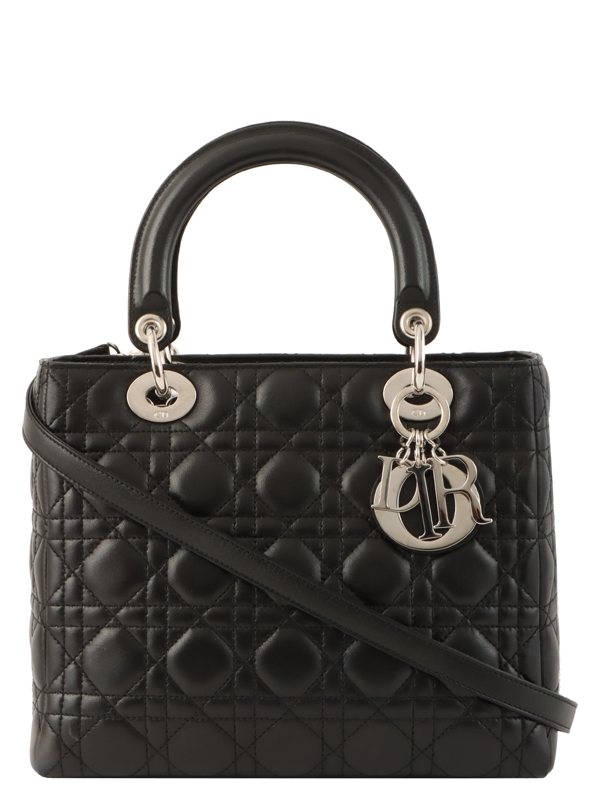 Lady Dior Cannage Stitch 2-Way Bag M Black