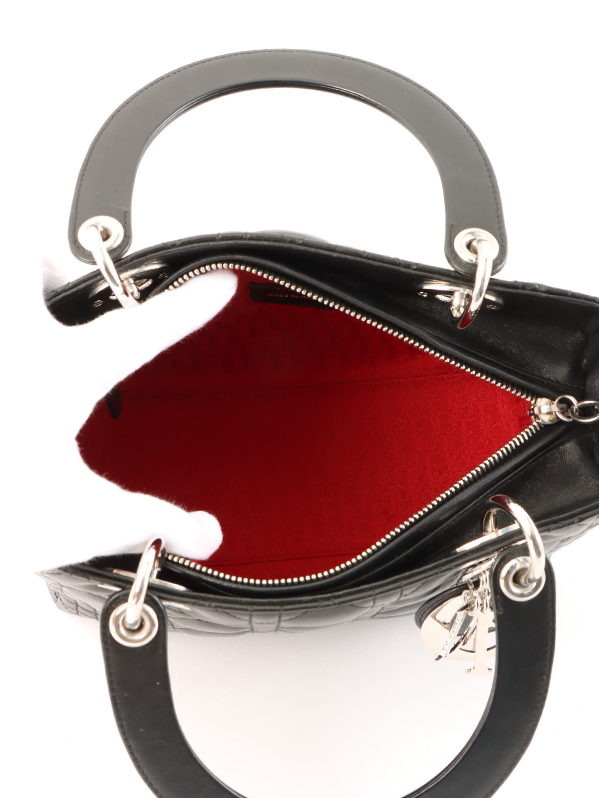 Lady Dior Cannage Stitch 2-Way Bag M Black