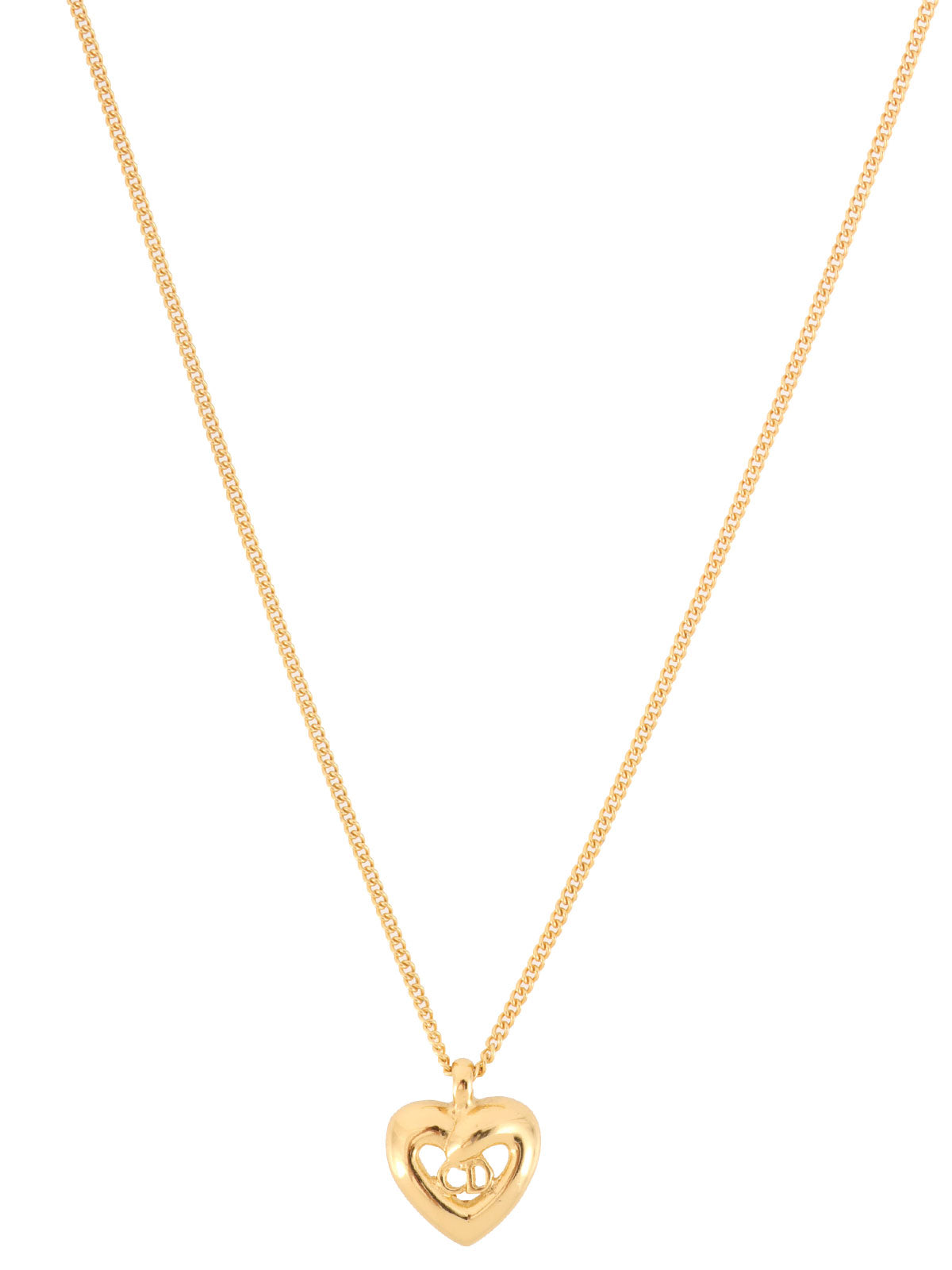 Heart motif logo cutout necklace in gold