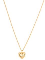 Heart motif logo cutout necklace in gold