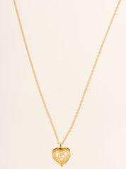 Heart motif logo cutout necklace in gold