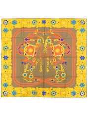 ジュエリーパターンスカーフ イエロー/ベージュ