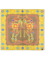 黄/米色珠宝图案围巾