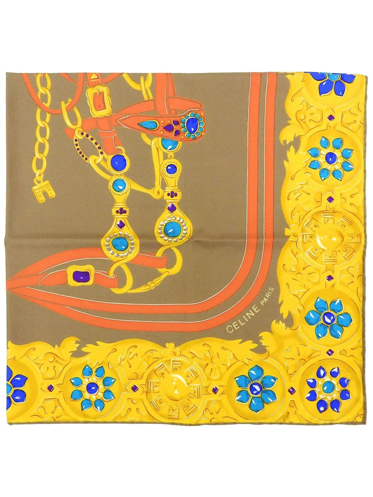Jewelry Pattern Scarf Yellow/Beige