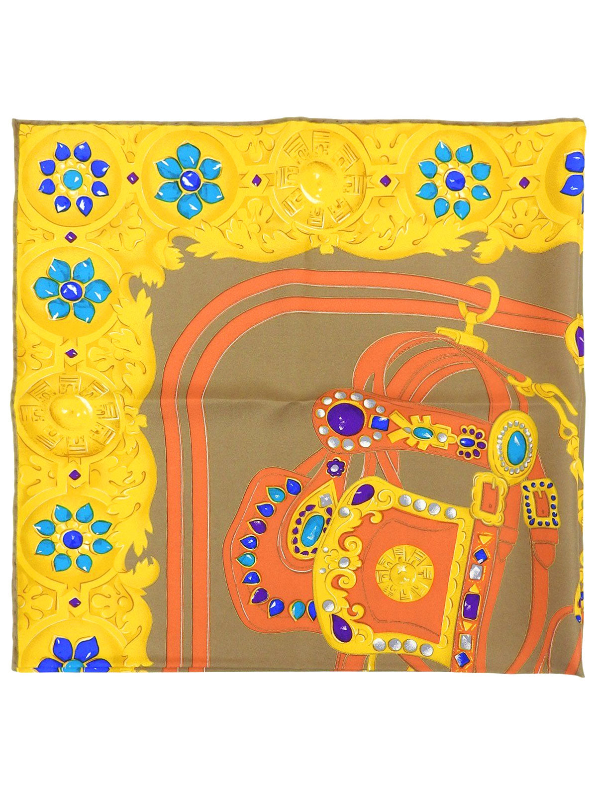 Jewelry Pattern Scarf Yellow/Beige
