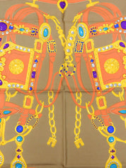 ジュエリーパターンスカーフ イエロー/ベージュ